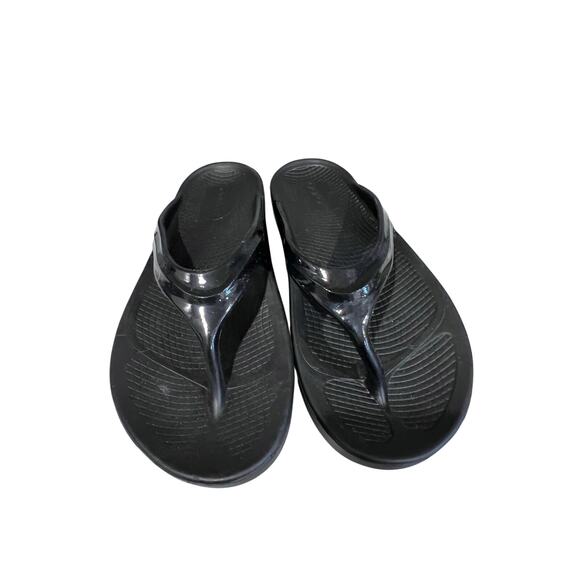 OOFOS OOriginal Thong Recovery Sandals Black Women’s Size 10 EU 41 Comfort Slide - Picture 1 of 9